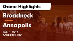 Broadneck  vs Annapolis  Game Highlights - Feb. 1, 2019