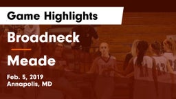 Broadneck  vs Meade  Game Highlights - Feb. 5, 2019