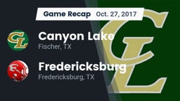 Recap: Canyon Lake  vs. Fredericksburg  2017