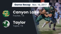 Recap: Canyon Lake  vs. Taylor  2017