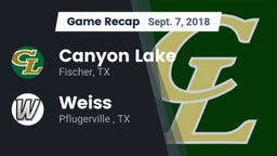 Recap: Canyon Lake  vs. Weiss  2018