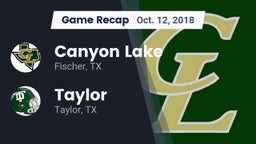 Recap: Canyon Lake  vs. Taylor  2018