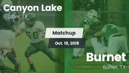Matchup: Canyon Lake High vs. Burnet  2018
