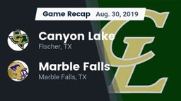 Recap: Canyon Lake  vs. Marble Falls  2019