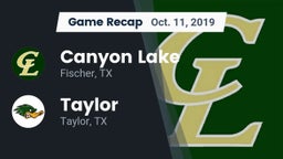 Recap: Canyon Lake  vs. Taylor  2019