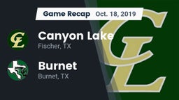 Recap: Canyon Lake  vs. Burnet  2019
