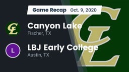 Recap: Canyon Lake  vs. LBJ Early College  2020