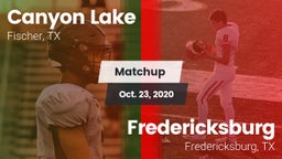 Matchup: Canyon Lake High vs. Fredericksburg  2020