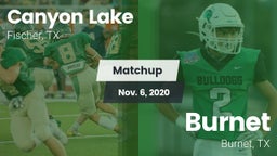 Matchup: Canyon Lake High vs. Burnet  2020