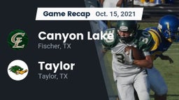 Recap: Canyon Lake  vs. Taylor  2021