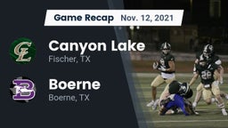 Recap: Canyon Lake  vs. Boerne  2021
