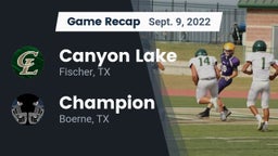 Recap: Canyon Lake  vs. Champion  2022