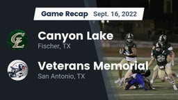 Recap: Canyon Lake  vs. Veterans Memorial 2022