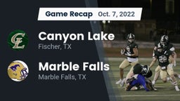 Recap: Canyon Lake  vs. Marble Falls  2022