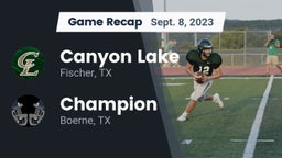 Recap: Canyon Lake  vs. Champion  2023