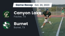 Recap: Canyon Lake  vs. Burnet  2023
