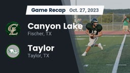 Recap: Canyon Lake  vs. Taylor  2023