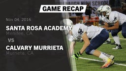 Recap: Santa Rosa Academy vs. Calvary Murrieta  2016