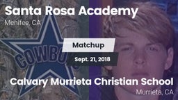 Matchup: Santa Rosa Academy vs. Calvary Murrieta Christian School 2018