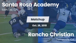 Matchup: Santa Rosa Academy vs. Rancho Christian  2018