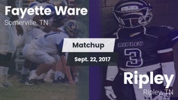 Matchup: Fayette Ware High vs. Ripley  2017