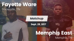 Matchup: Fayette Ware High vs. Memphis East  2017