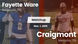 Matchup: Fayette Ware High vs. Craigmont  2019