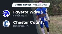 Recap: Fayette Ware  vs. Chester County  2020