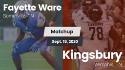Matchup: Fayette Ware High vs. Kingsbury  2020