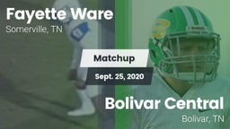 Matchup: Fayette Ware High vs. Bolivar Central  2020