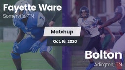 Matchup: Fayette Ware High vs. Bolton  2020