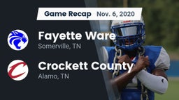 Recap: Fayette Ware  vs. Crockett County  2020