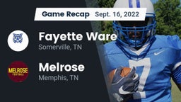 Recap: Fayette Ware  vs. Melrose  2022