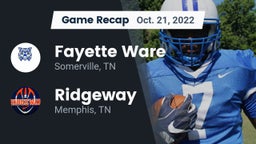 Recap: Fayette Ware  vs. Ridgeway  2022