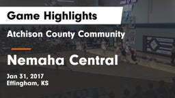 Atchison County Community  vs Nemaha Central  Game Highlights - Jan 31, 2017