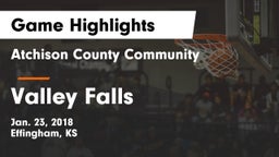 Atchison County Community  vs Valley Falls Game Highlights - Jan. 23, 2018