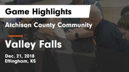 Atchison County Community  vs Valley Falls Game Highlights - Dec. 21, 2018