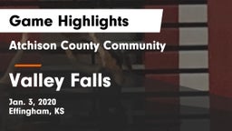 Atchison County Community  vs Valley Falls Game Highlights - Jan. 3, 2020