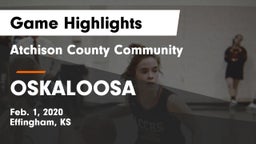 Atchison County Community  vs OSKALOOSA  Game Highlights - Feb. 1, 2020