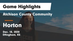 Atchison County Community  vs Horton  Game Highlights - Dec. 18, 2020