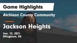 Atchison County Community  vs Jackson Heights  Game Highlights - Jan. 12, 2021