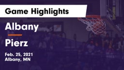 Albany  vs Pierz  Game Highlights - Feb. 25, 2021