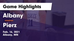 Albany  vs Pierz  Game Highlights - Feb. 16, 2021