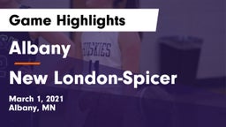 Albany  vs New London-Spicer  Game Highlights - March 1, 2021