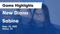 New Diana  vs Sabine  Game Highlights - Sept. 25, 2020