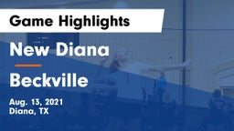 New Diana  vs Beckville  Game Highlights - Aug. 13, 2021