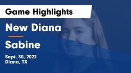 New Diana  vs Sabine  Game Highlights - Sept. 30, 2022