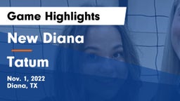 New Diana  vs Tatum Game Highlights - Nov. 1, 2022