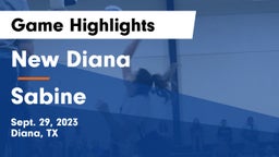 New Diana  vs Sabine  Game Highlights - Sept. 29, 2023