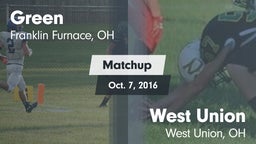 Matchup: Green  vs. West Union  2016